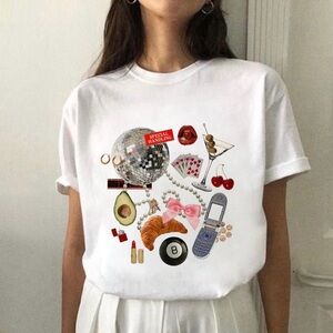 White Graphic T-Shirt with Fun Print